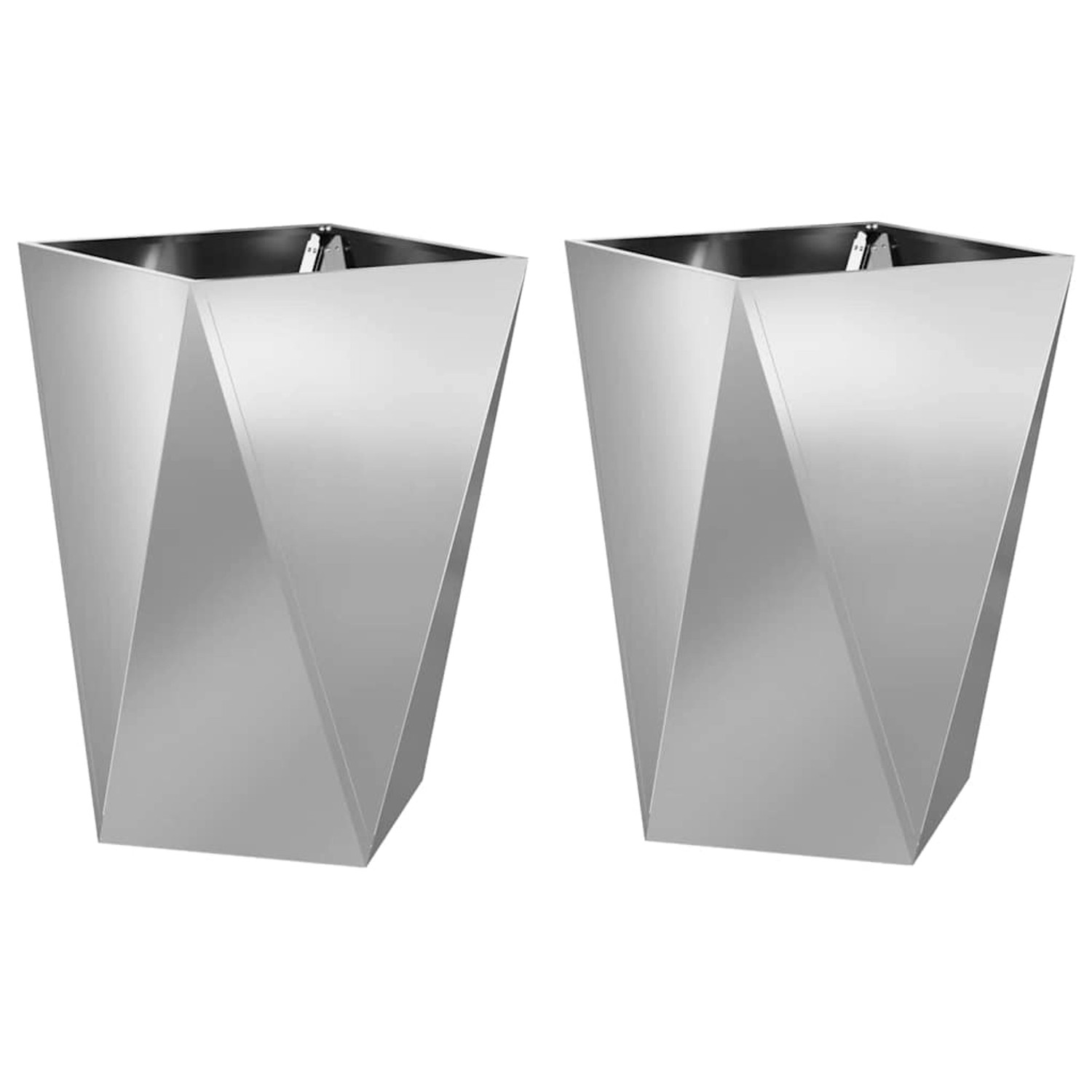 vidaXL Pflanzkübel 2 Stk Silber 50 x 50 x 75 cm Verzinkter Stahl 883805 günstig online kaufen