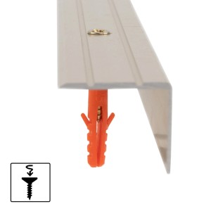 KARAT Winkelprofil Edelstahl matt, vorgebohrt mit Dübel und Schraube, 2,45x2x100cm.