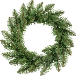 Grüner künstlicher PVC-Kranz, 45 cm, mit integrierter LED-Beleuchtung. Ideal als Dekoration oder Kunstkranz.