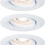 Paulmann LED Einbaustrahler Nova mini, 3er Set, schwenkbar, 4W, 2700K, Weiß matt.