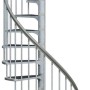 Feuerverzinkte Dolle Außenspindeltreppe Gardenspin, Ø 155 cm, mit TRIMAX-Stufen und Geländer.