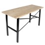 rikta Werkbank 159 cm mit Holzplatte und schwarzem Stahlgestell.