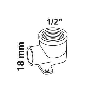 Kirchhoff Wandscheibe, 18 mm x 18,7 mm, 1/2 IG Muffe, blank, für Lötfittings.