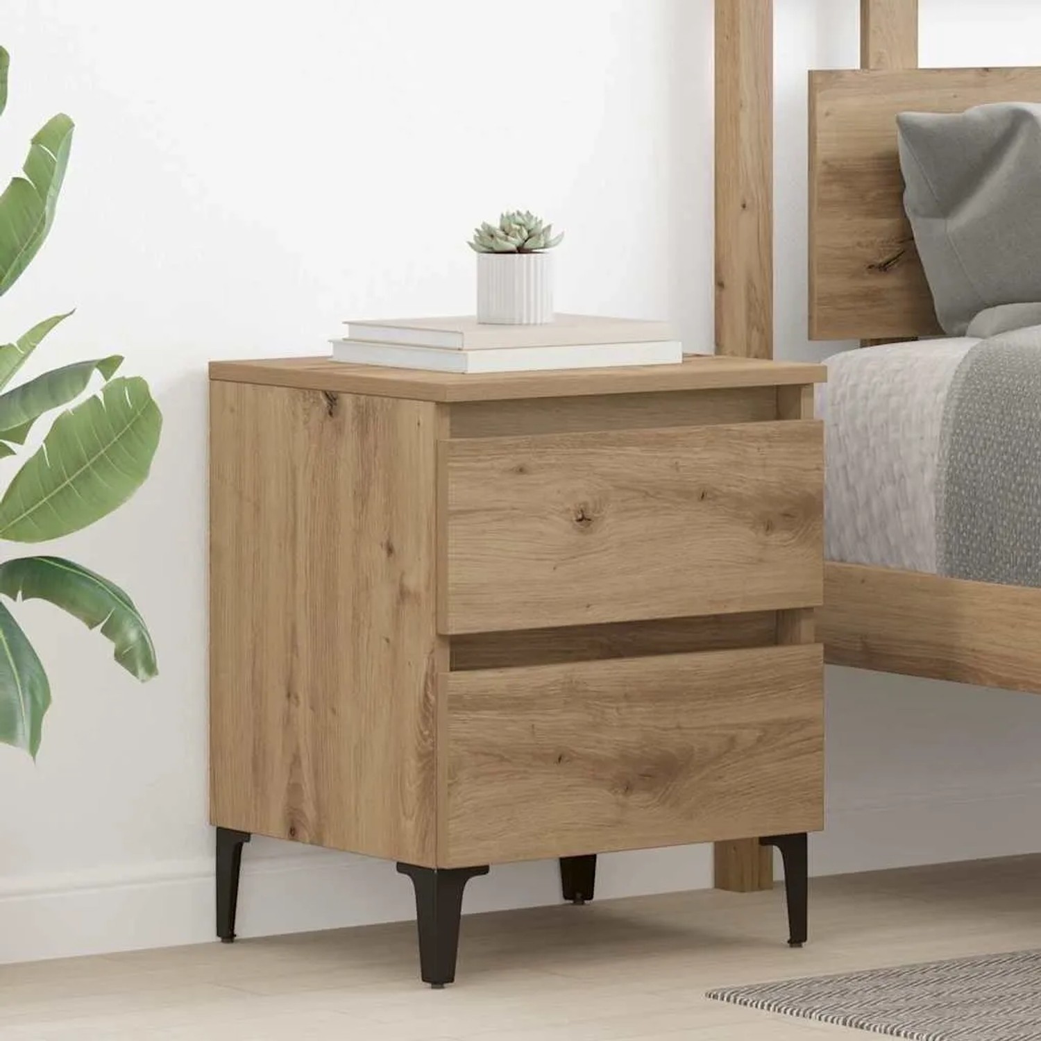 vidaXL Nachttisch Artisan-Eiche 40 x 35 x 50 cm Holzwerkstoff 871920_2
