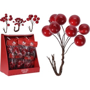 Deko-Beeren Rot, 3er Set, 3-fach sortiert, Weihnachtsdekoration für den Innenbereich.