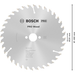 Bosch Kreissägeblatt T36 Pro Wood, 160 mm Durchmesser, für präzise Holzschnitte.