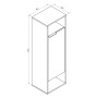 Skizze: Fackelmann Hoch-Midischrank B.Paris, 40,2 cm, Schwarz Matt/Eiche, Badmöbel