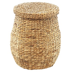 Kobolo Aufbewahrungskorb Wäschekorb aus Geflochtener Wasserhyazinthe