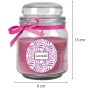 Duftkerze Lavendel im Bonbonglas (Ø9cm) mit rosa Schleife.