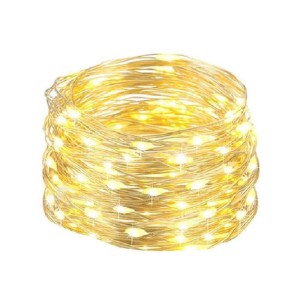Salcar LED Solar Lichterkette, 20M, 200 warmweiße LEDs auf Kupferdraht, für Außen-Dekobeleuchtung.