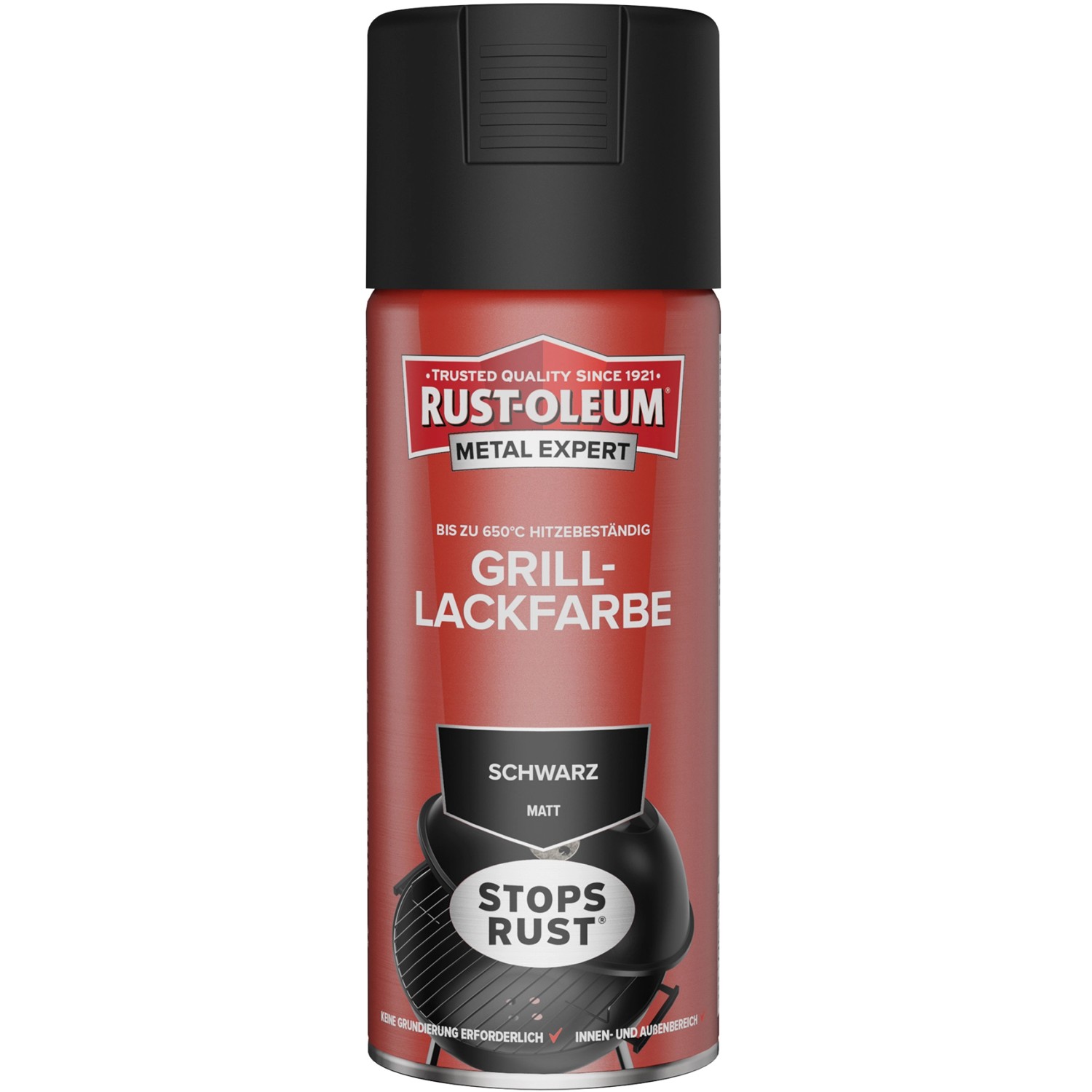 Rust-Oleum Metal Expert Grilllacksprühfarbe Sprühfarbe Schwarz 400 ml