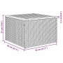 Detailaufnahme eines schwarzen vidaXL Gartenmöbel-Elements aus Polyrattan mit Maßangaben.