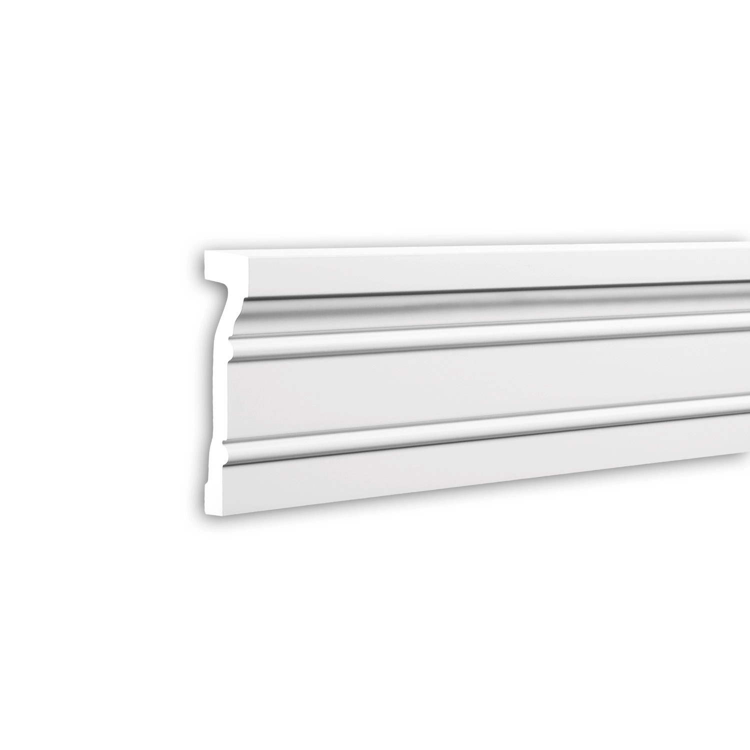 PROFHOME 484003 Gewände Fassadenprofil Stuckleiste Fassaden Element 2,3 m 230 cm x 3,7 cm x 14 cm Weiß