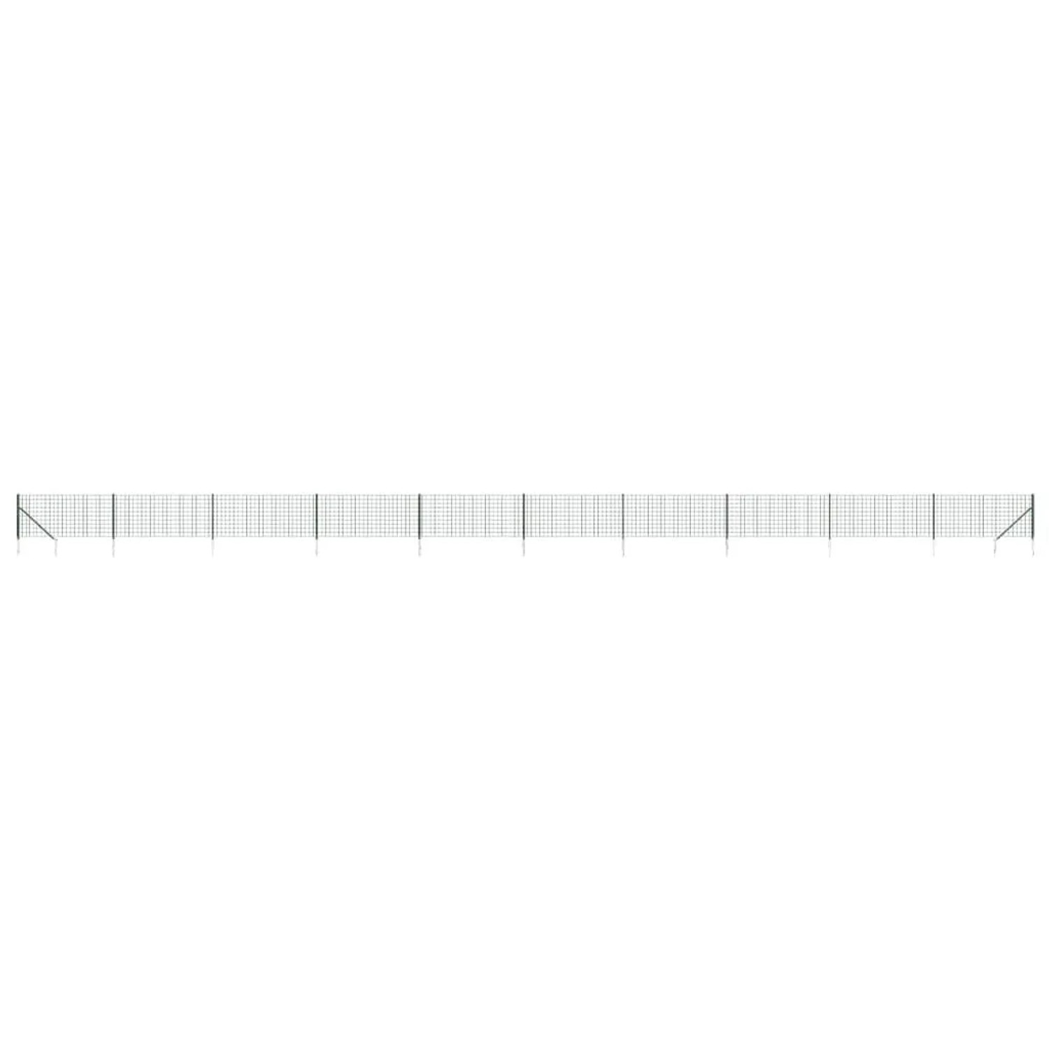 vidaXL Maschendrahtzaun mit Bodenhülsen Grün 1,1x25 m 154138
