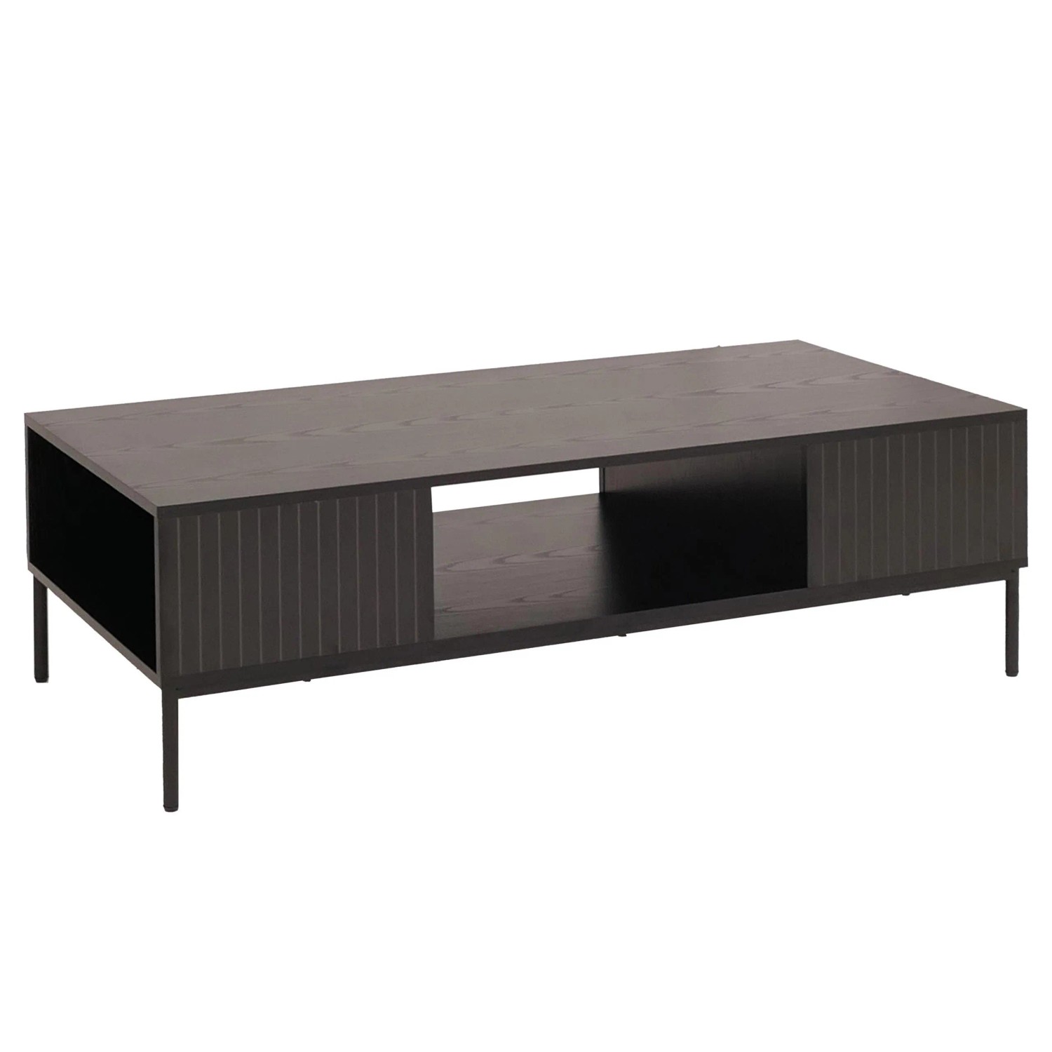 MCW TV-Rack O39 Melamin MDF 39x120x60cm Holzoptik Schwarz