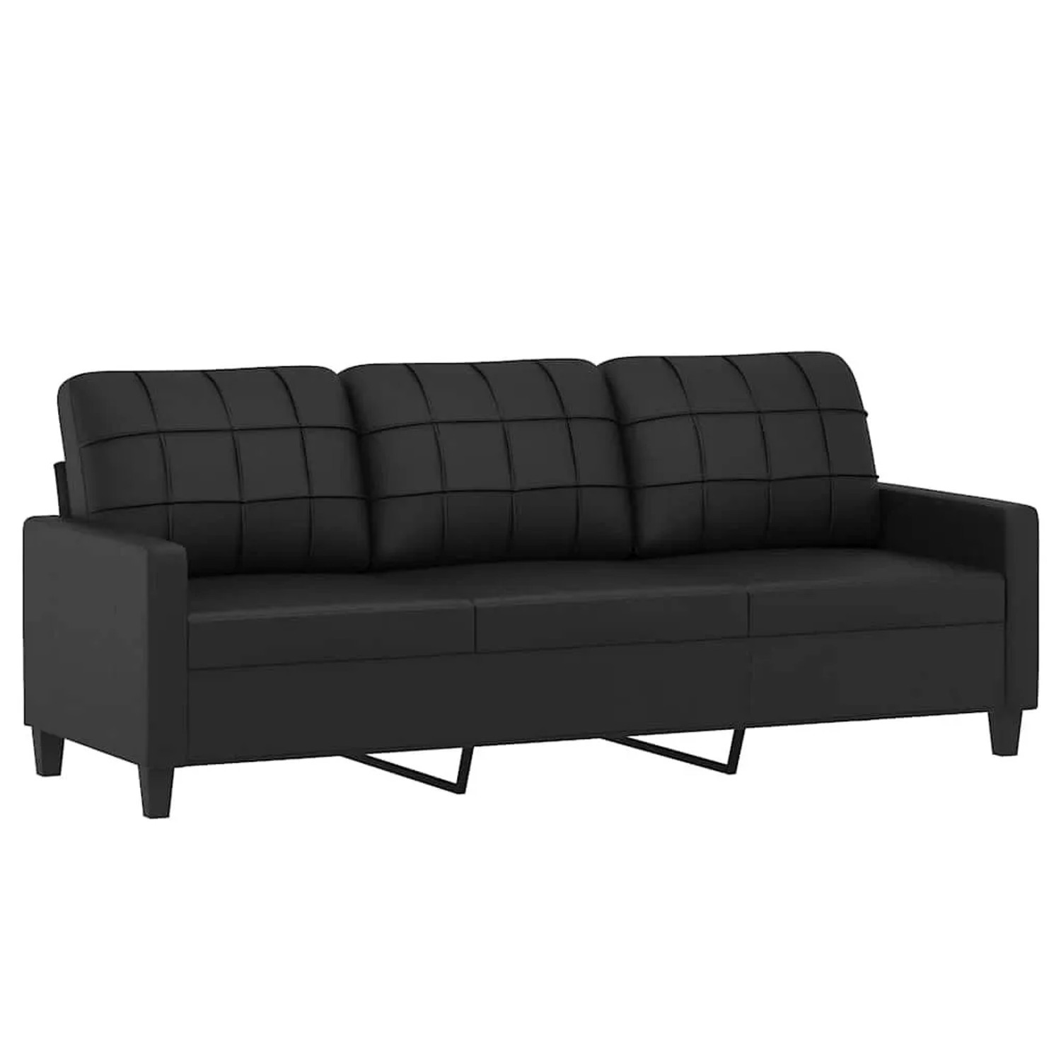 vidaXL 3-Sitzer-Sofa Schwarz 180 cm Kunstleder 359122 günstig online kaufen