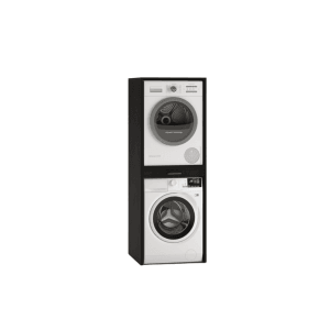 Waschturm Waschmaschinenschrank WSTT185 für Waschmaschine & Trockner Schwarz Eiche-Optik