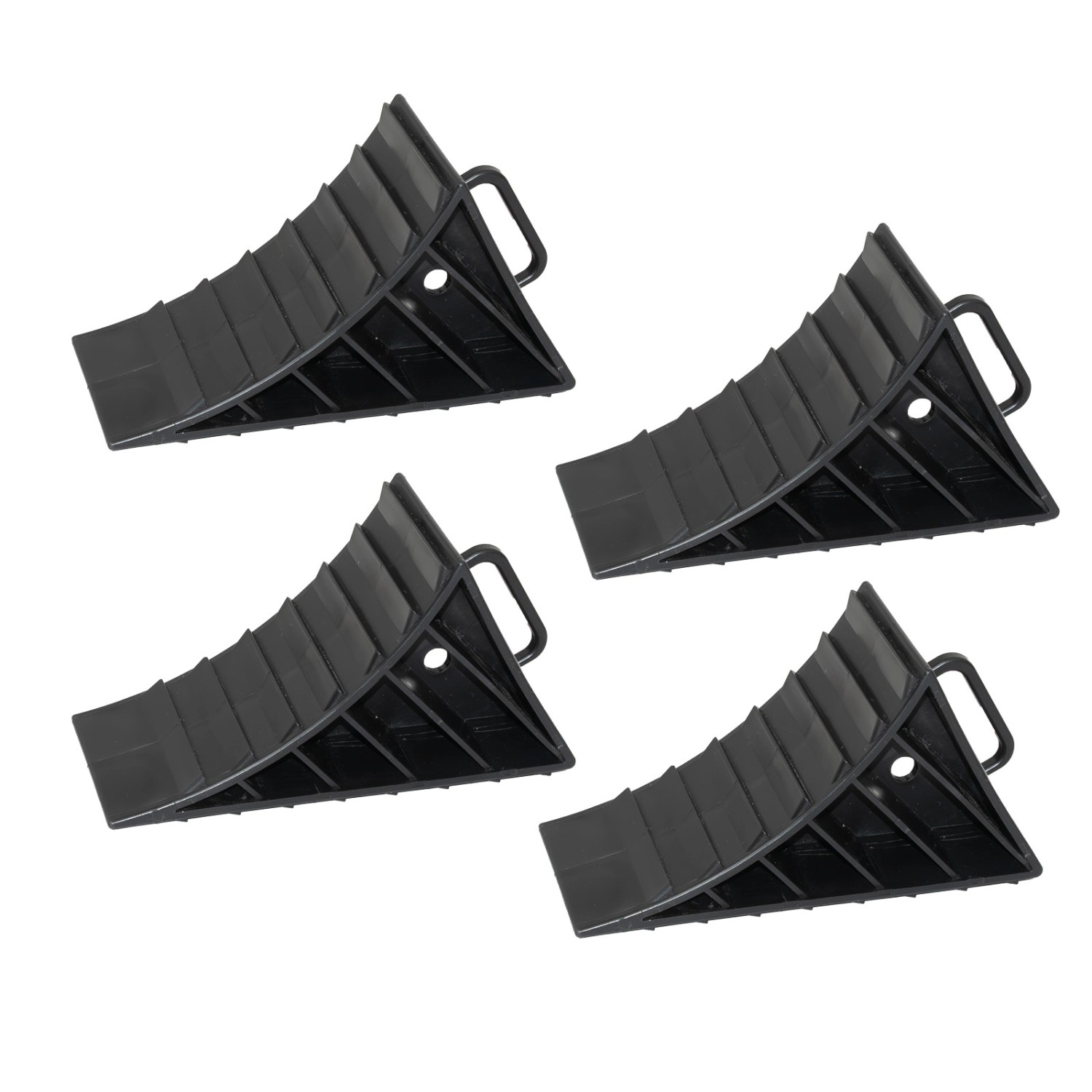TRUTZHOLM 4x Unterlegkeil mit Griff 17x8x9cm 3t Tragkraft Bremskeil für Anhänger