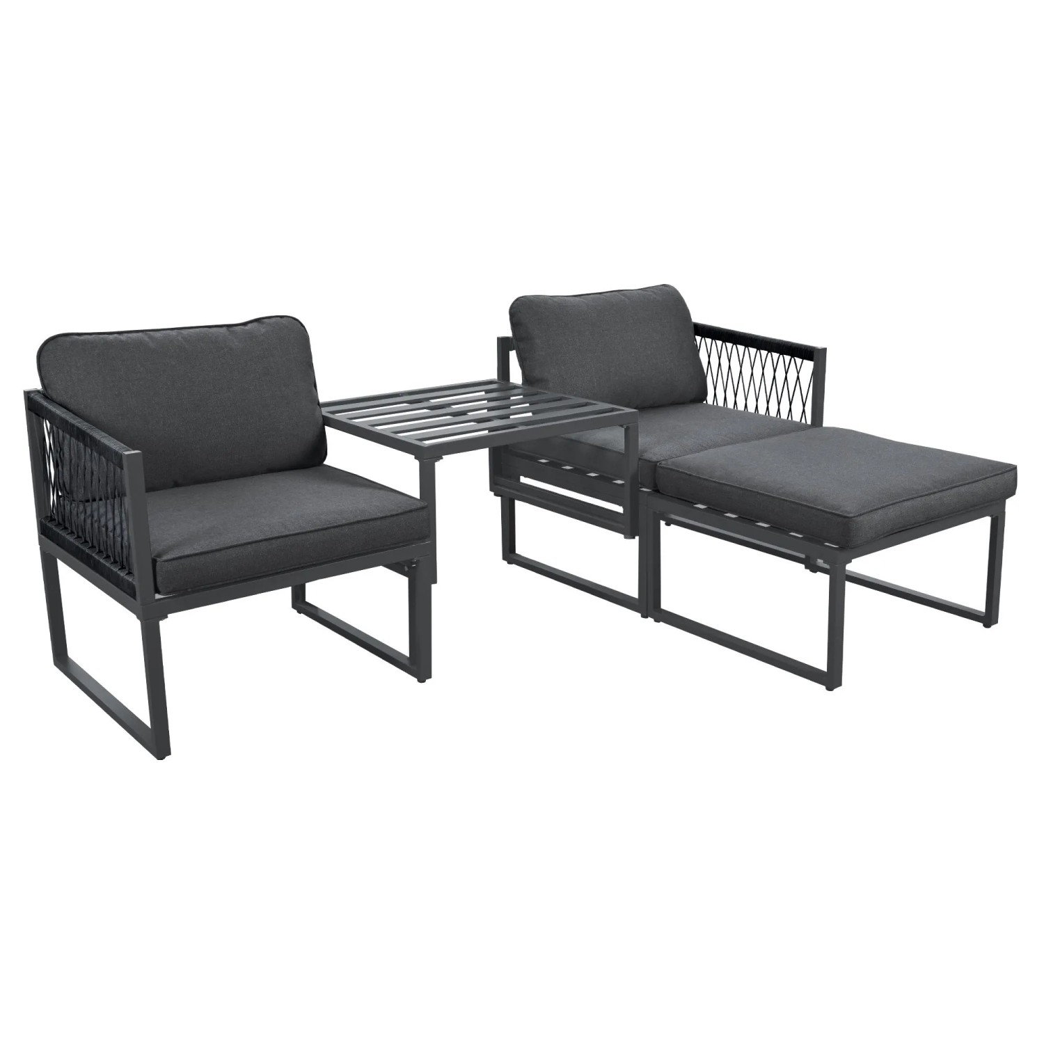 Okwish Gartenlounge-Set Verschiedene Kombinationen Gartenmöbel Set Grau