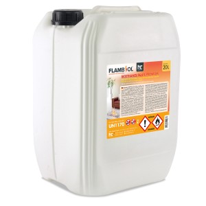 Kanister mit Flambiol Bioethanol 96,6% Premium (20l) für Ethanolkamine.