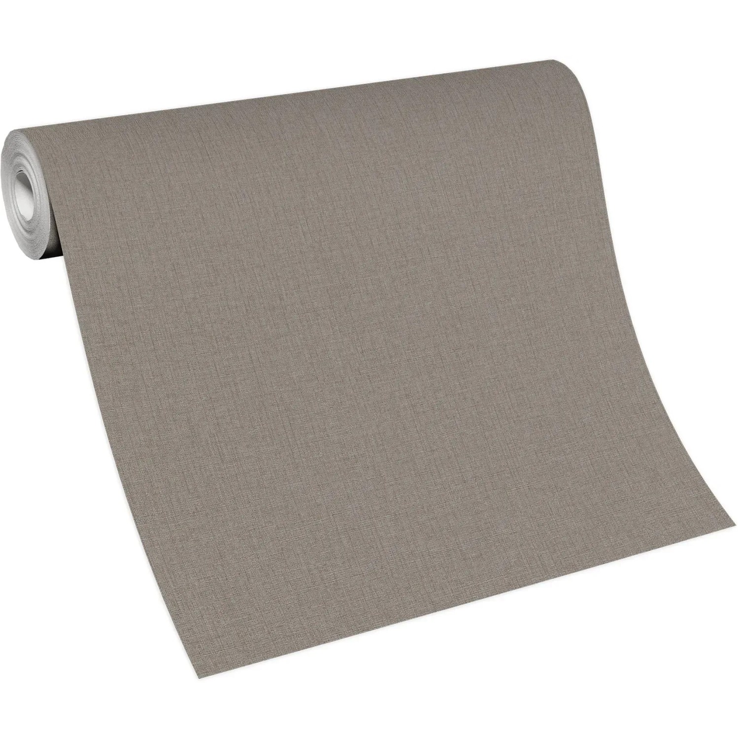 Rolle Erismann Vliestapete Code Nature Uni Taupe mit Leinenstruktur.