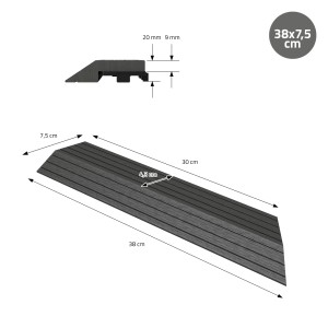 ML-Design WPC Abschlussleiste Ecke rechts, anthrazit, für WPC-Fliesen und Bodenplatten.
