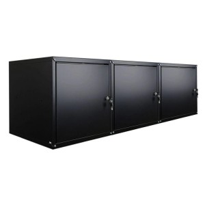 PROREGAL Mega Deal 3x Schließfachwürfel Cubic XL HxBxT 45 x 45 x 45 cm Schwarz