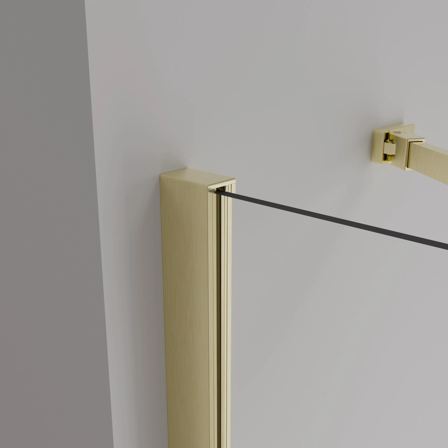 Detailaufnahme: Goldene baliv Duschkabine DUK-90.52E, 90x90 cm, Eckeinstieg.