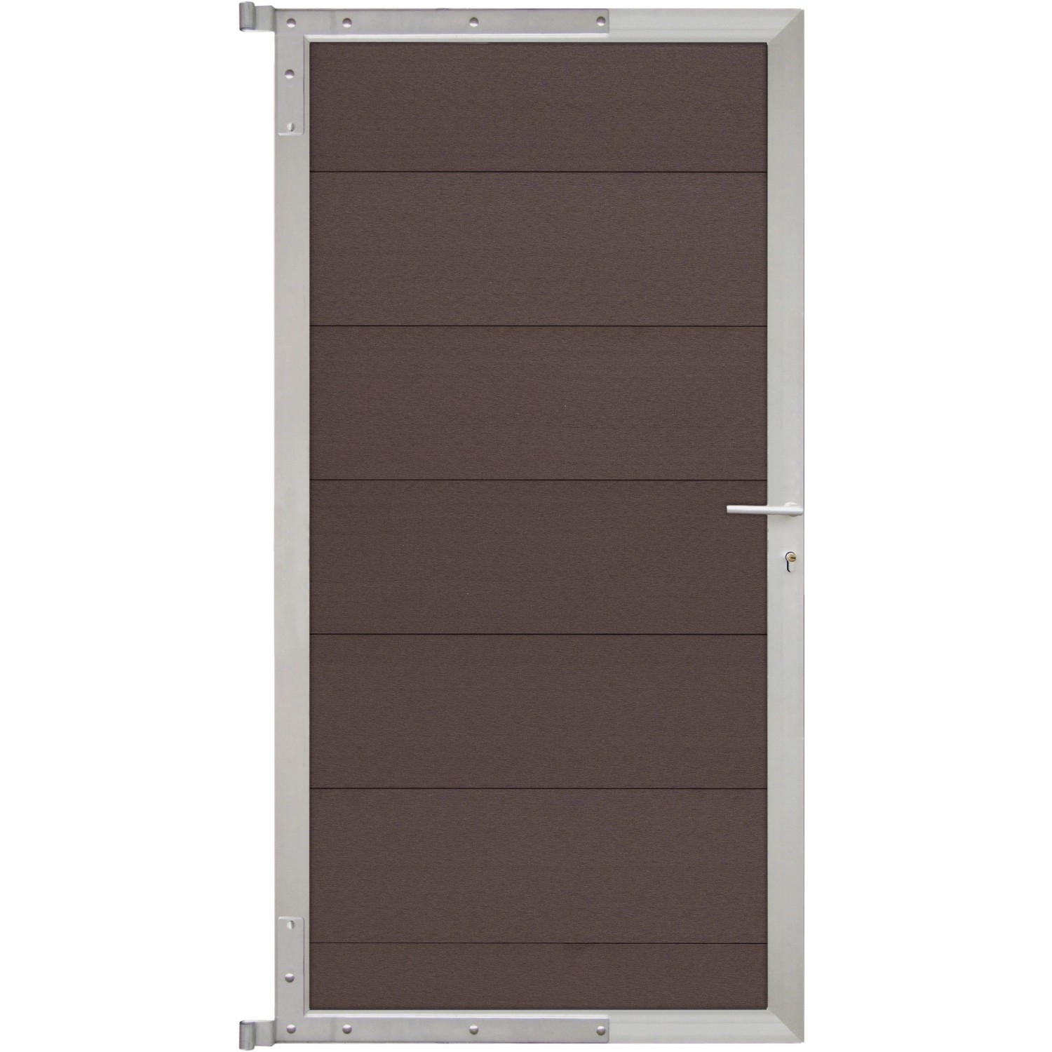 GartenLand Steckzauntor Ameland ca. 90 x 175 cm WPC Schokobraun Aluminium S günstig online kaufen