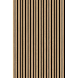 Jangal Wandpaneel Solid Teak, MDF-Furnier, 120,6x80x2,2 cm, Akustikpaneel