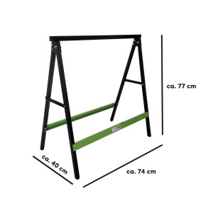 TRUTZHOLM Klappbock 2er Set, klappbar, Traglast 200kg pro Paar, mit grünem Querholm.
