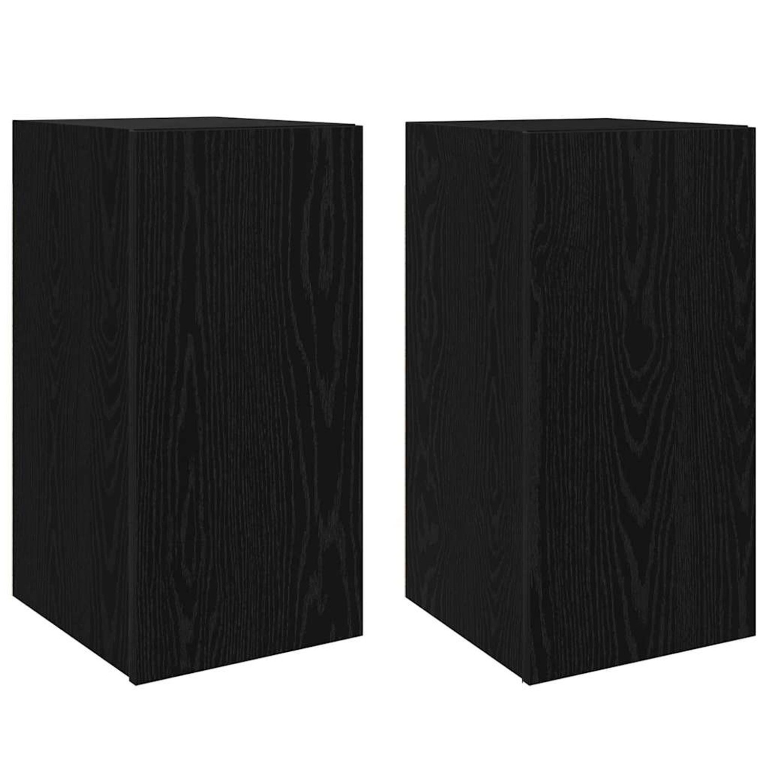 vidaXL Wand TV Schrank 2 Stk Schwarz Eichen-Optik 30,5 x 30 x 60 cm 875070 günstig online kaufen