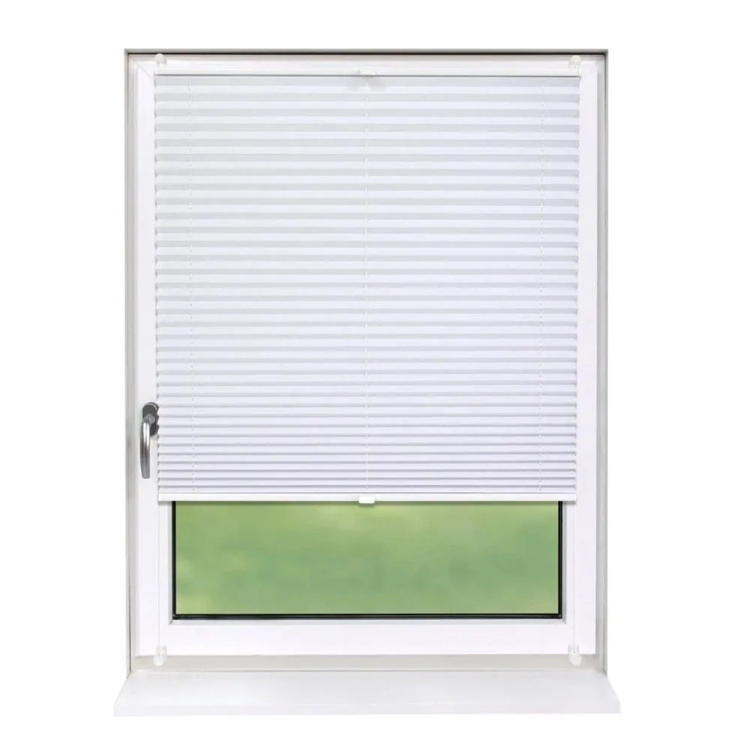 Deco-Raum Plissee Basic ohne Bohren 95x210cm Weiß Blickdicht Klemmfix