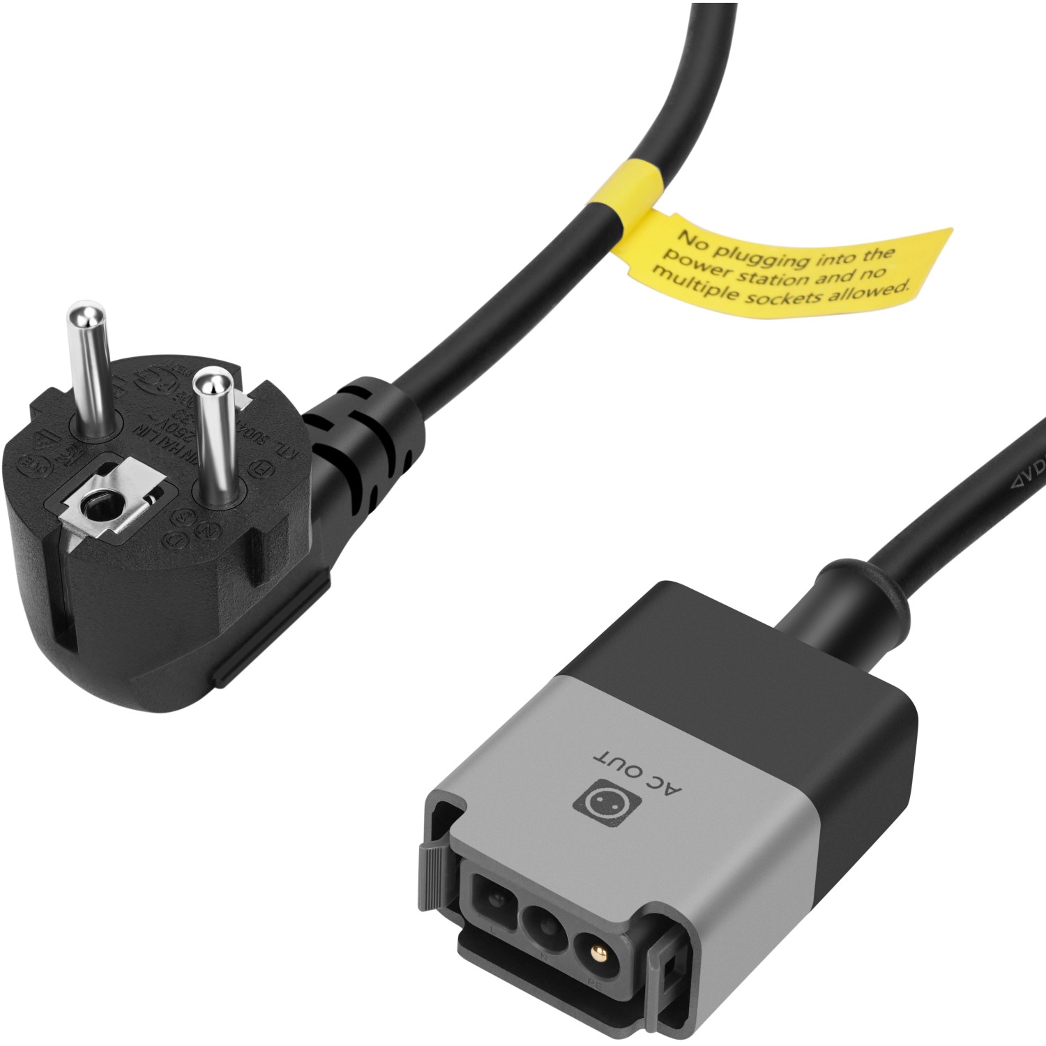 Ecoflow AC-Kabel Powerstream 3 m Silber Schwarz