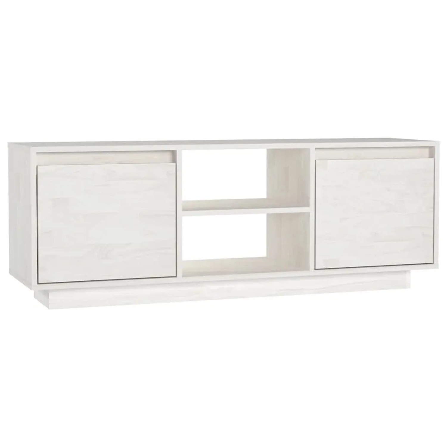 vidaXL TV-Schrank Weiß 110x30x40 cm Massivholz Kiefer 809901