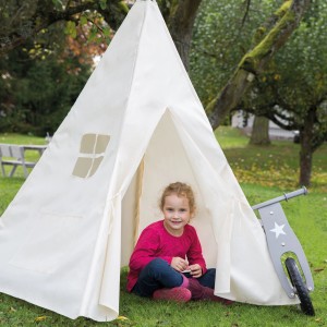 roba Spielzelt Tipi Kinderspielzelt aus Stoff inkl. Tasche Beige