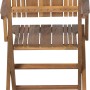 Siena Garden Klappsessel Falun, beige, aus Akazienholz, Rückansicht. Gartenstuhl zum einfachen Verstauen.