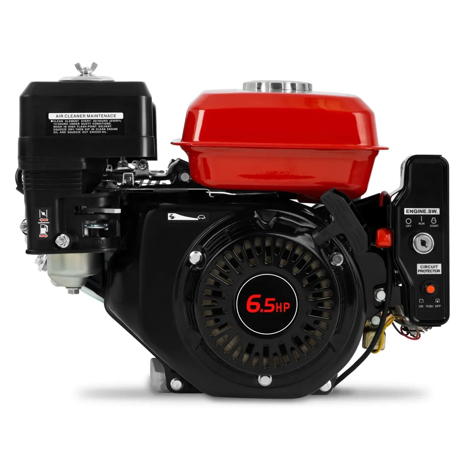 EBERTH Benzinmotor 6,5 PS 4,8 kW Standmotor mit 19,05 mm Ø Welle E 