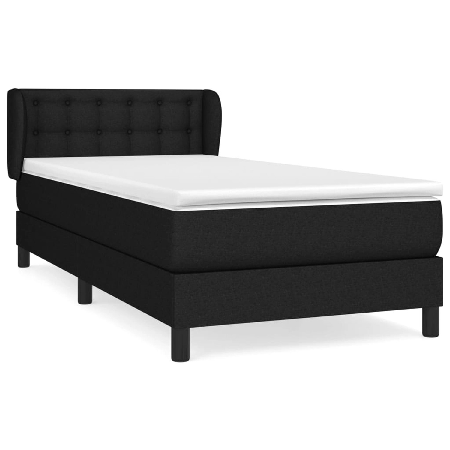 vidaXL Boxspringbett mit Matratze Schwarz 100x200 cm Stoff1398316 günstig online kaufen
