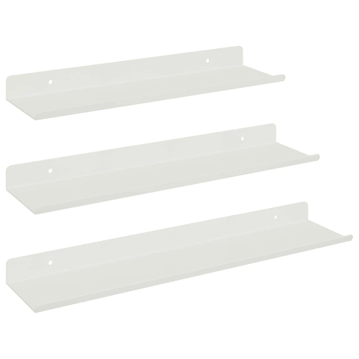 vidaXL Schwebendes Regal Wandmontiert 3 Stk Weiß 40 x 9 x 2,5 cm Stahl 8003935