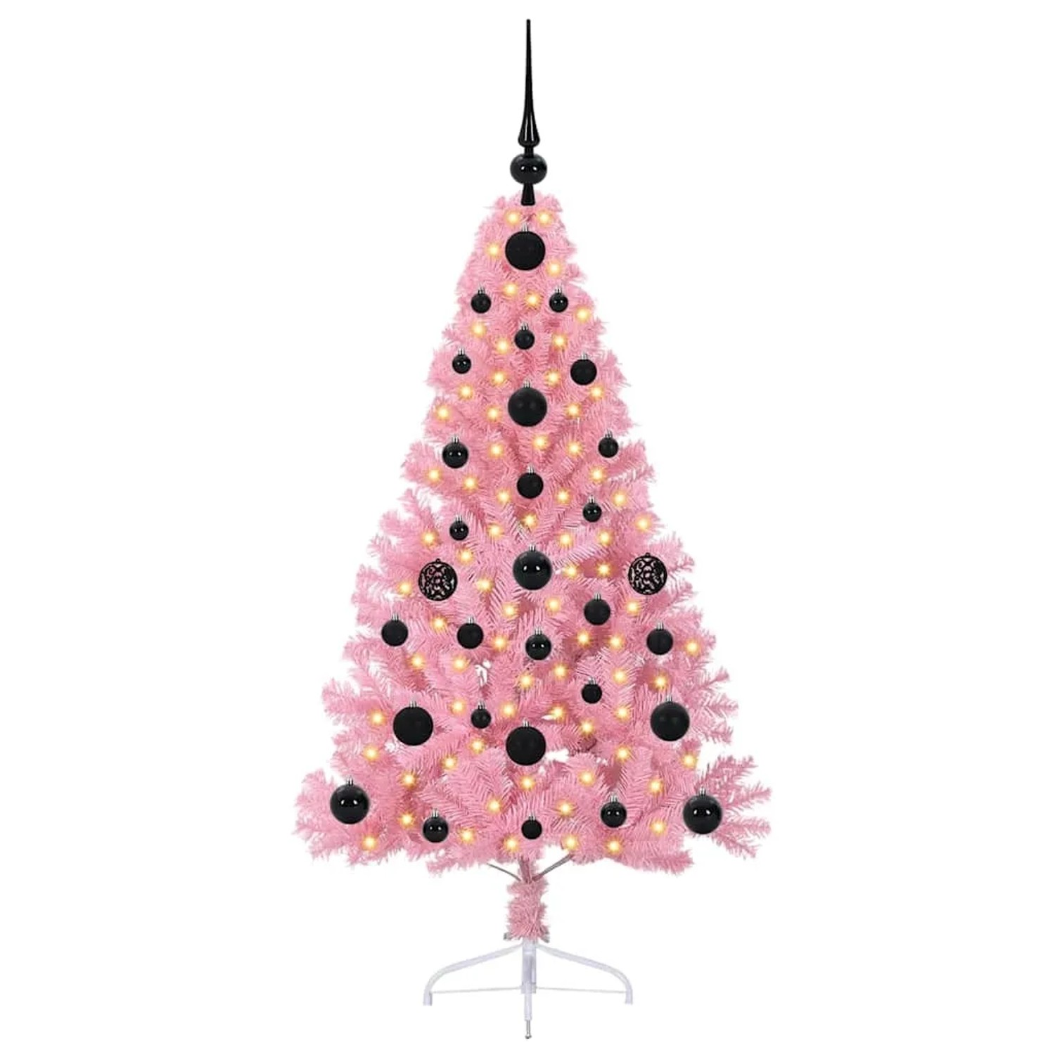 vidaXL Künstlicher Vorbeleuchteter Weihnachtsbaum Rosa 120 cm PVC 3397051