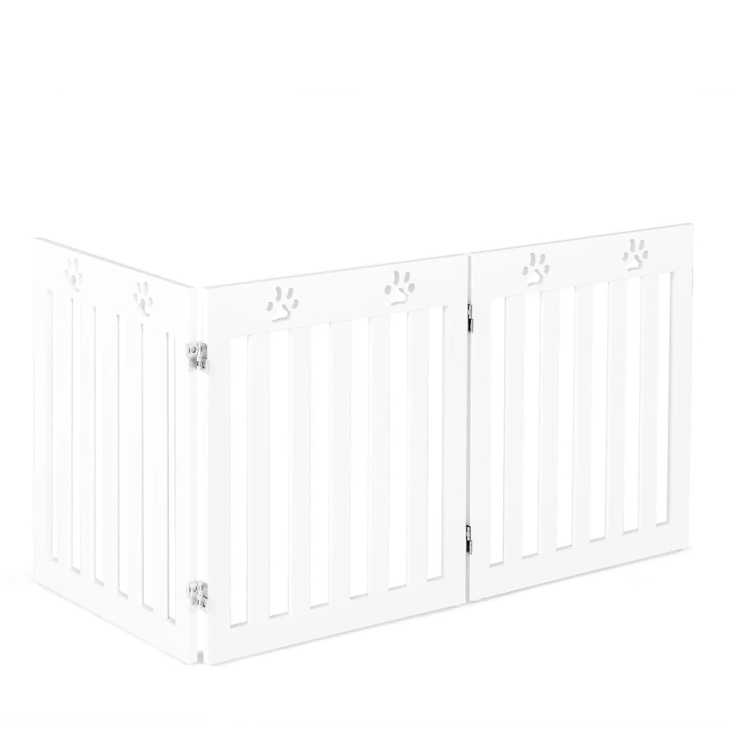 Costway Schutzgitter Holz Klappbar 60 cm Hoch 3 Paneele Weiß