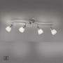 Stahlfarbener Just Light Spot Karo mit vier schwenkbaren Leuchten für E14 Leuchtmittel.