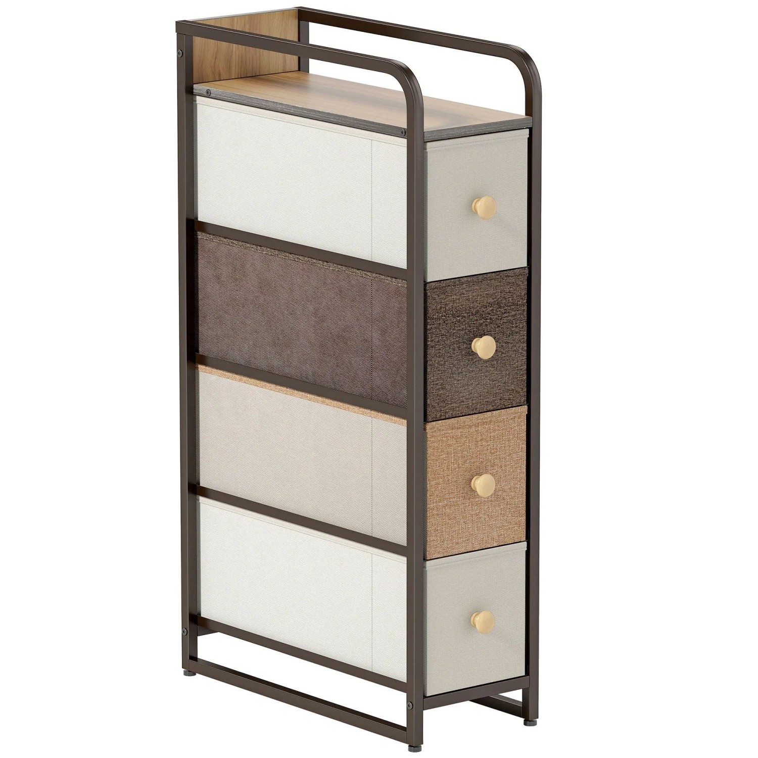 HOMCOM Kommode Vliesstoff Stahl 20L x 47B x 84,5H cm Mehrfarbig