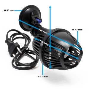 Sunsun Jvp-101A Strömungspumpe 3000 L/H 6 W Aquarium Pumpe 1 Düse Saugnapf