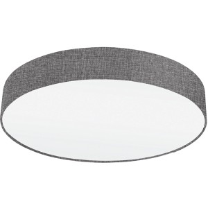 Grauweiße Eglo Deckenleuchte Pasteri, 1-flammig, aus Metall und Textil.