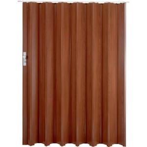 Falttür Axia in Nussbaum Teak Optik, 84x205 cm. Platzsparende Tür für den Innenbereich.