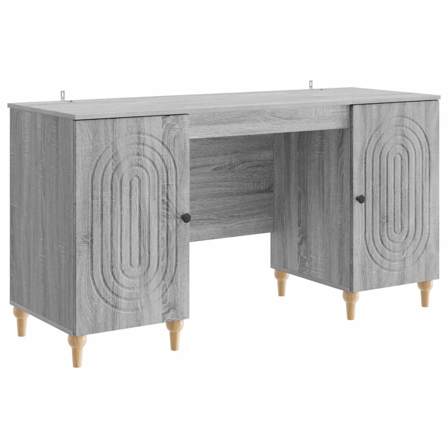 vidaXL Schreibtisch Graues Sonoma 142,5 x 50 x 75 cm Holzwerkstoff 3414582