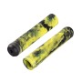 Force BMX Griffe, 145mm, Gummi, schwarz-gelb gemustert.