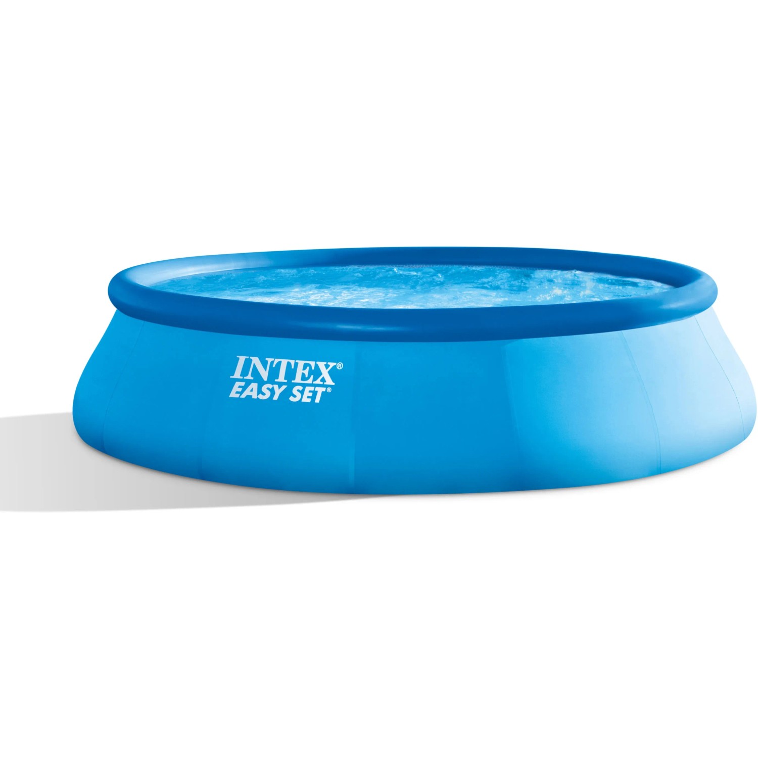 Blauer Intex Easy Set Pool, Ø 457 x 122 cm, runder Quick-Up Pool für den Garten.
